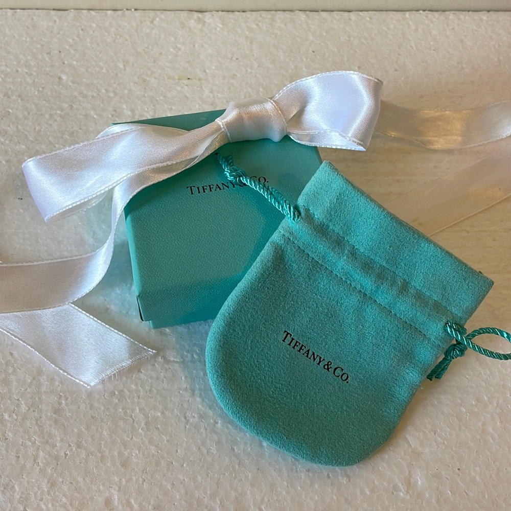 New✨Tiffany & Co box, pouch and white ribbon